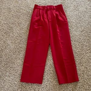 Zara high-waisted dark red trouser pants